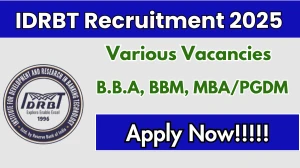 IDRBT Operations Manager, Customer Support Executive, Lead Support Executive Recruitment 2025 - Apply Online