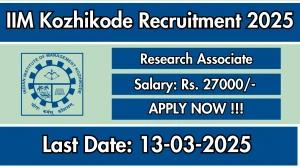 IIM Kozhikode Research Associate Recruitment 2025 - Apply Online