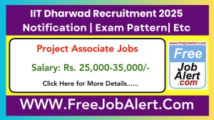 IIT Dharwad Project Associate I, Project Associate II Recruitment 2025 - Apply Online