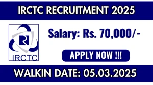 IRCTC Qualified CA /CMA Recruitment 2025 – Walk in
