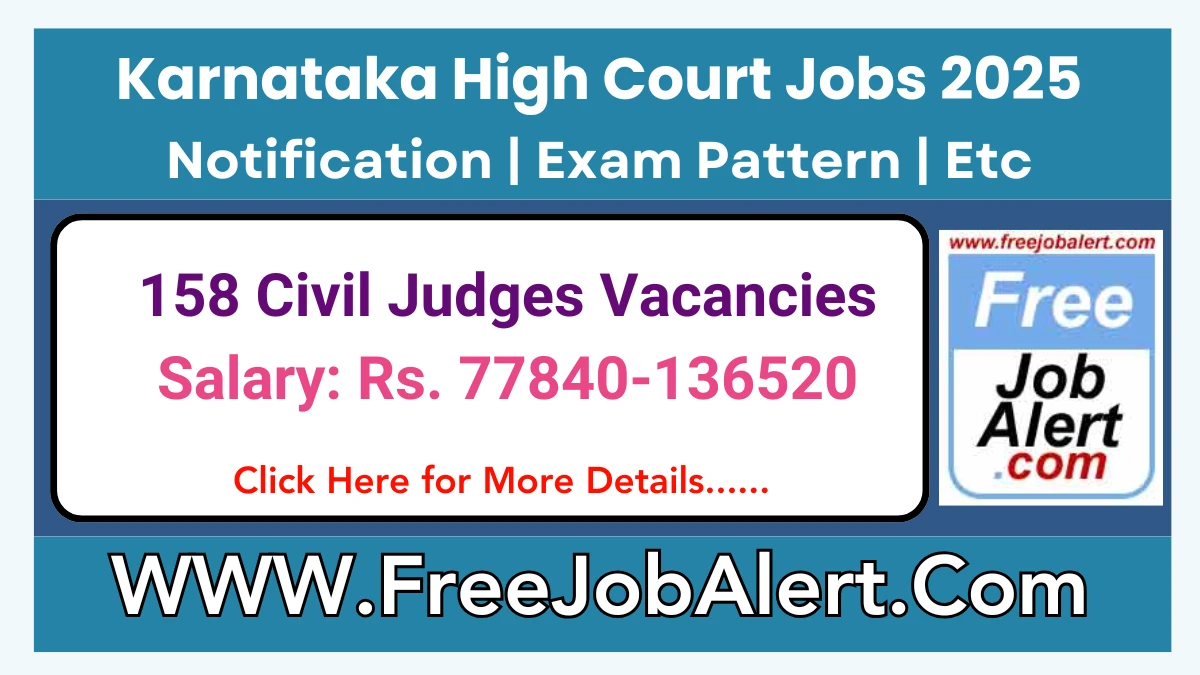 Karnataka High Court Civil Judges Recruitment 2025 - Apply Online for 158 Posts