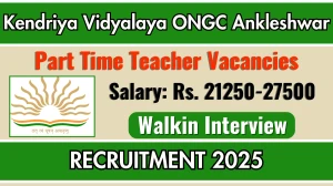 Kendriya Vidyalaya ONGC Ankleshwar Part Time Contractual Teacher Recruitment 2025 – Walk in