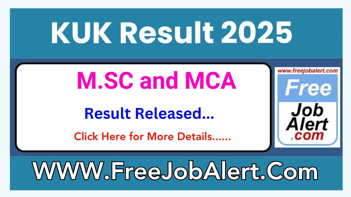 KUK Result 2025 (Released) at kuk.ac.in - How to check KUK M.SC and MCA Results Here