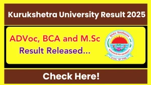 Kurukshetra University Result 2025 Released at kuk.ac.in