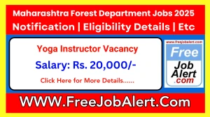 Maharashtra Forest Department Yoga Instructor Recruitment 2025 - Apply Offline