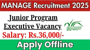 MANAGE Junior Program Executive Recruitment 2025 - Apply Offline for 1 Posts