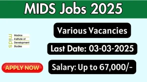 MIDS Assistant Professor, Associate Professor Recruitment 2025 - Apply Offline for 6 Posts