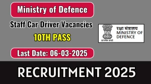 Ministry of Defence Staff Car Driver Recruitment 2025 - Apply Offline for 10 Posts