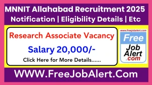MNNIT Allahabad Research Associate Recruitment 2025 - Apply Offline