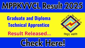 MPPKVVCL Result 2025 Announced. Direct Link to Check MPPKVVCL Graduate and Diploma Technical Apprentice Result 2025 mpez.co.in