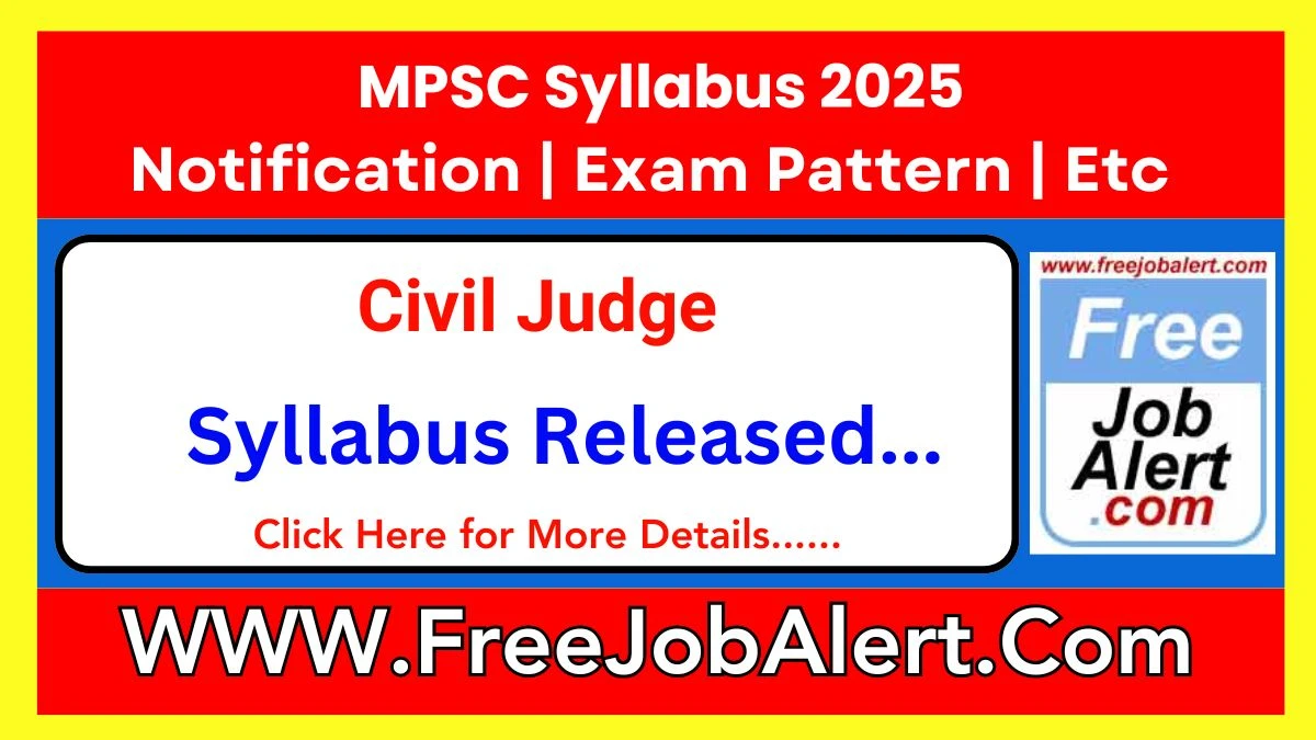 MPSC Syllabus 2025 Announced Download MPSC Civil Judge Exam pattern at mpsc.gov.in