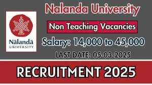 Nalanda University Non Teaching Recruitment 2025 - Apply Offline