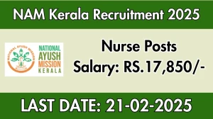 NAM Kerala Nurse Recruitment 2025 - Apply Offline