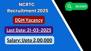 NCRTC Deputy General Manager Recruitment 2025 - Apply Online for 1 Posts