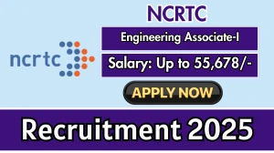 NCRTC Engineering Associate-I Recruitment 2025 - Apply Online