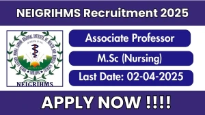 NEIGRIHMS Associate Professor Recruitment 2025 - Apply Offline