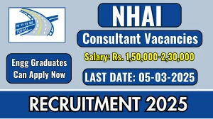 NHAI Consultant Recruitment 2025 - Apply Online