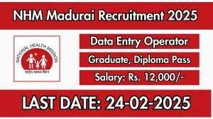 NHM Madurai Data Entry Operator Recruitment 2025 - Apply Offline