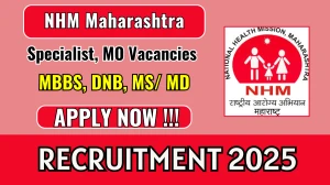 NHM Maharashtra Specialist, MO Recruitment 2025 - Apply Offline for 44 Posts