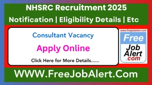 NHSRC Consultant Recruitment 2025 - Apply Online