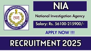 NIA Various Post Recruitment 2025 - Apply Offline