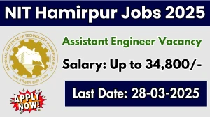 NIT Hamirpur Assistant Engineer Recruitment 2025 - Apply Offline