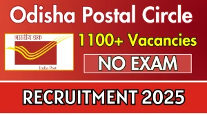 Odisha Postal Circle GDS Recruitment 2025 - Apply Online for 1101 Posts