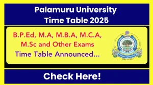 Palamuru University Time Table 2025 Announced For 1st Semester @ palamuruuniversity.com Details Here