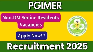 PGIMER Non-DM Senior Residents Recruitment 2025 - Apply Offline for 4 Posts