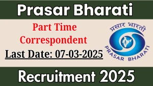 Prasar Bharati Part Time Correspondent Recruitment 2025 - Apply Offline