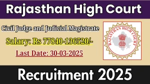 Rajasthan High Court Civil Judge and Judicial Magistrate Recruitment 2025 - Apply Online for 44 Posts