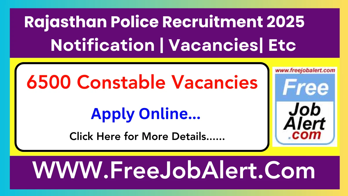 Rajasthan Police Constable Recruitment 2025 - Apply Online for 6500 Posts