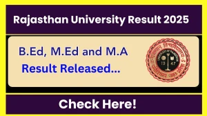 Rajasthan University Result 2025 Released at uniraj.ac.in