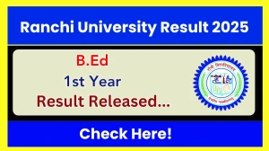 Ranchi University Result 2025 Released at ranchiuniversity.ac.in