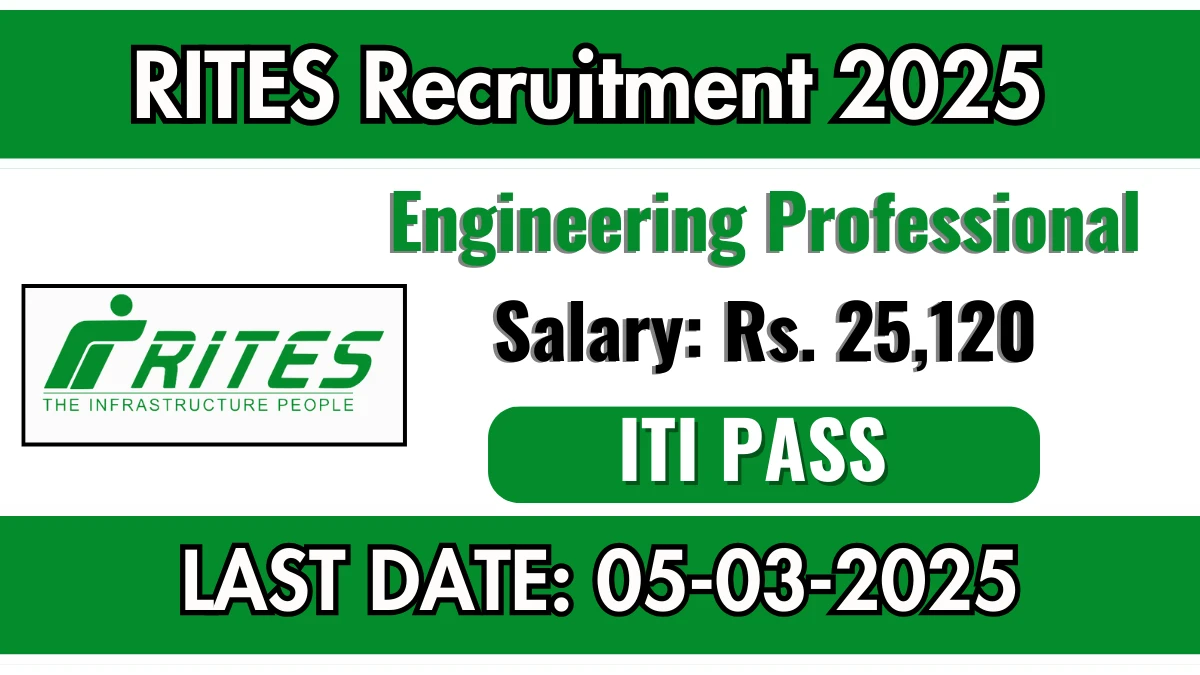 RITES Engineering Professional Recruitment 2025 Apply Online