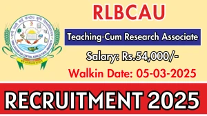 RLBCAU Teaching-Cum Research Associate Recruitment 2025 - Apply Offline