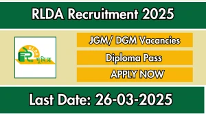 RLDA JGM/ DGM Recruitment 2025 - Apply Offline