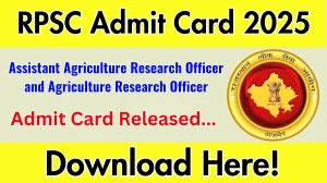 RPSC Assistant Agriculture Research Officer and Agriculture Research Officer Admit Card 2025 Download Link Released at rpsc.rajasthan.gov.in RPSC Assistant Agriculture Research Officer and Agriculture Research Officer Admit Card 2025 Download Link Released at rpsc.rajasthan.gov.in