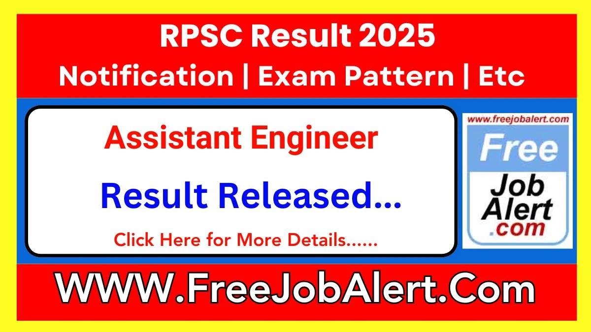 RPSC Assistant Engineer Result 2025 Declared rpsc.rajasthan.gov.in Check RPSC Merit List Here