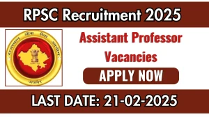 RPSC Assistant Professor Recruitment 2025 - Apply Online for 12 Posts