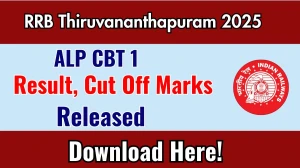 RRB Thiruvananthapuram ALP CBT 1 Result, Cut Off Marks 2025 Out: Check here rrbthiruvananthapuram.gov.in RRB Thiruvananthapuram ALP CBT 1 Result, Cut Off Marks 2025 Out: Check here rrbthiruvananthapuram.gov.in