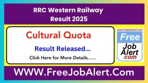 RRC Western Railway Cultural Quota Result 2025 Released Direct Link to Download RRC Western Railway Result rrc-wr.com