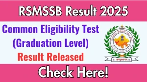 RSMSSB CET (Graduate Level) Result 2025 OUT, Download CET (Graduate Level) Result at rsmssb.rajasthan.gov.in