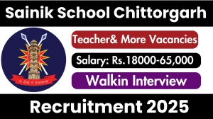 Sainik School Chittorgarh TGT, Art and Craft Teacher, Ward boy Recruitment 2025 – Walk in