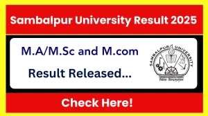 Sambalpur University Result 2025 Released at suniv.ac.in