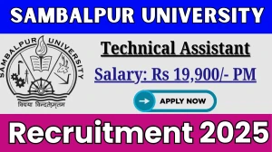 Sambalpur University Technical Assistant Recruitment 2025 – Walk in