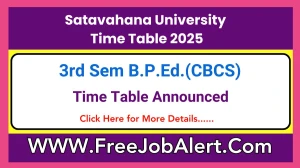 Satavahana University Time Table 2025 (Announced) For 3rd Sem B.P.Ed.(CBCS) @ satavahana.ac.in Details Here