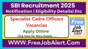 SBI SCO Recruitment 2025 - Apply Online for Specialist Cadre Officers Posts