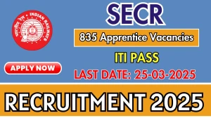 South East Central Railway (SECR) Act Apprentices Recruitment 2025 - Apply Online for 835 Posts