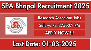SPA Bhopal Research Associate Recruitment 2025 - Apply Offline